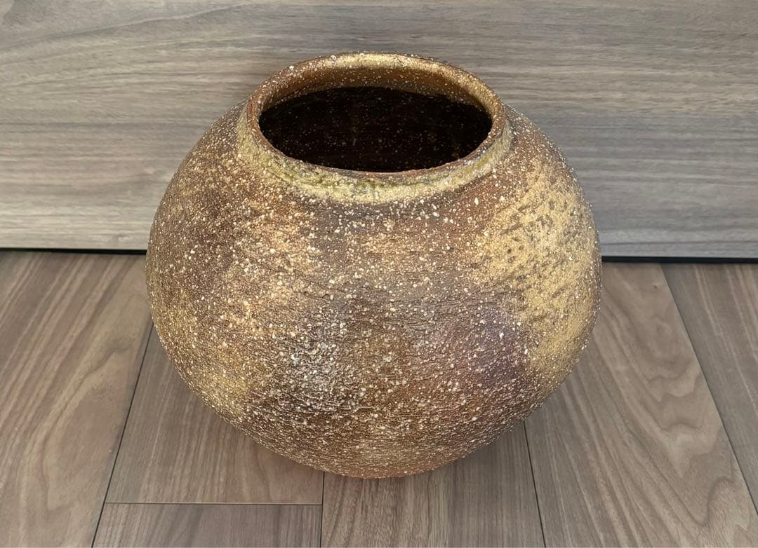 信楽　花瓶　信山作