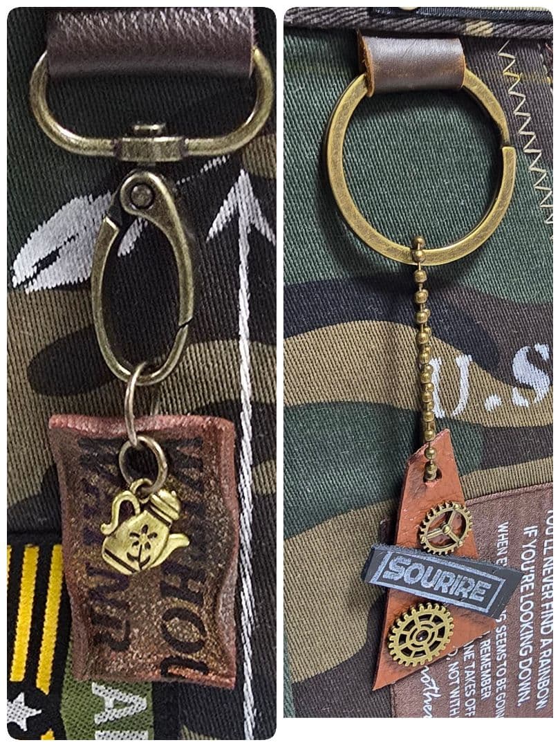 デニムリメイクトートバッグ 迷彩 ARMY