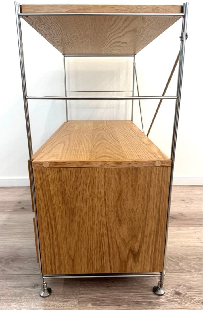 【美品】無印良品　ステンレスユニットシェルフ　引き出し付き