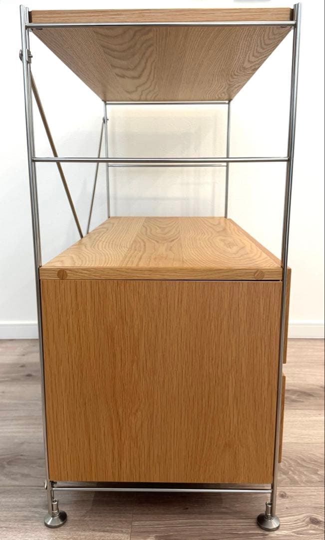【美品】無印良品　ステンレスユニットシェルフ　引き出し付き
