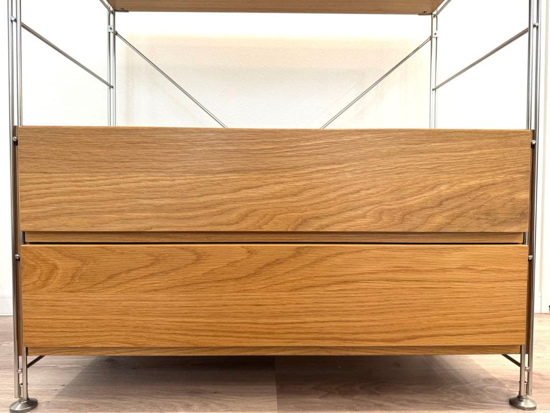 【美品】無印良品　ステンレスユニットシェルフ　引き出し付き