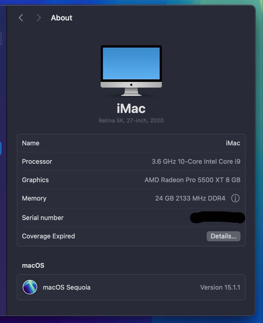 激安 iMac Retina 27インチ 2020 core i9