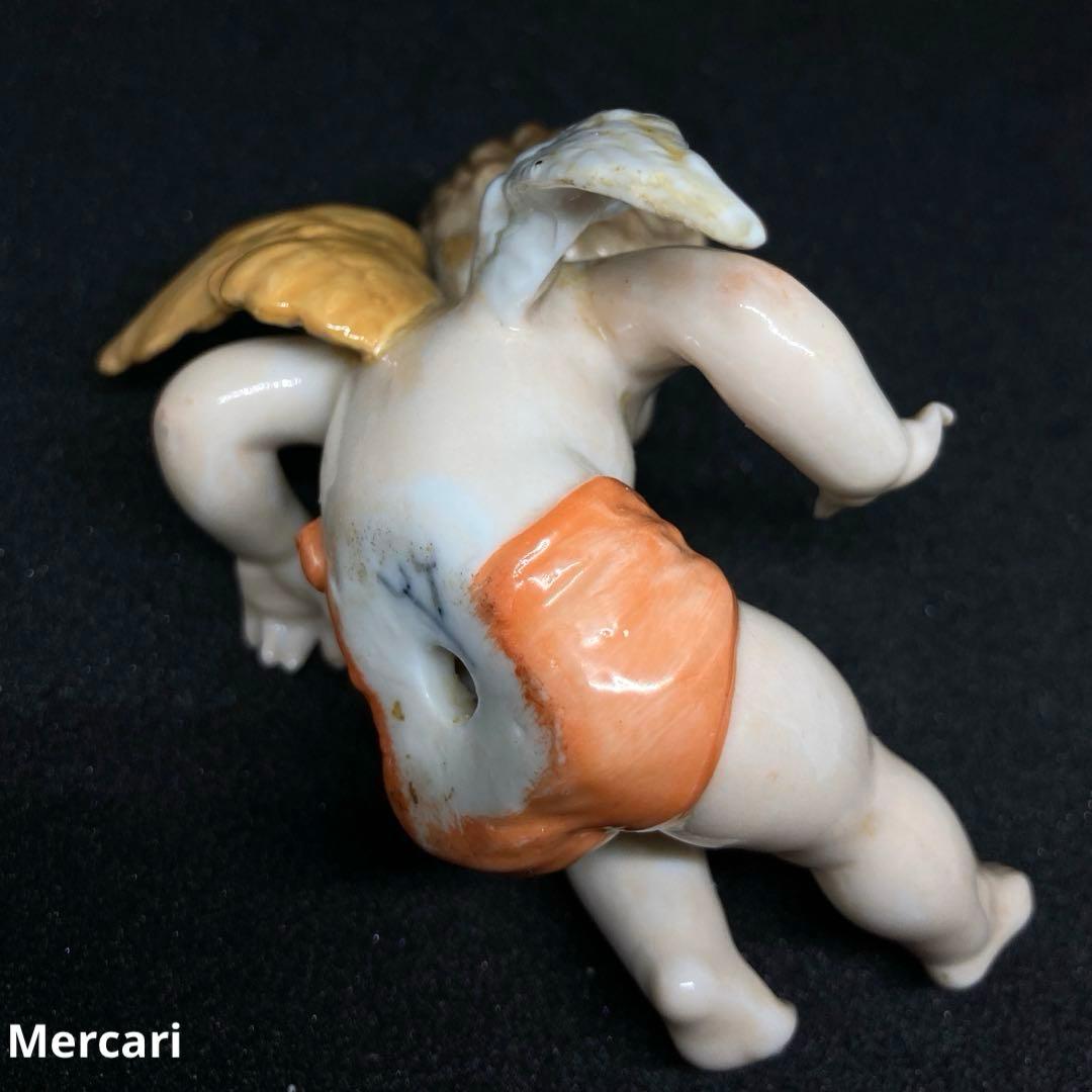 ドイツ製　アンティーク　天使　フィギュリン　でんぐり返し