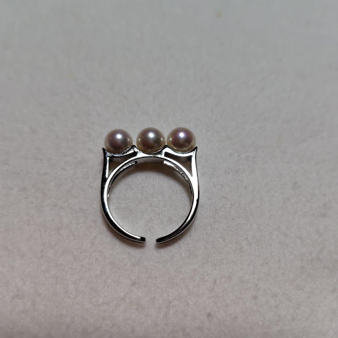 専用です あこや真珠3連オープンリング6㍉　（R369）2点セット