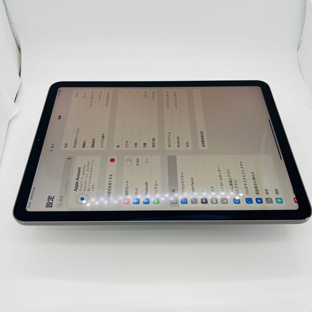電池97% iPad Air 4 256 GB SIMフリー　グレイ　本体