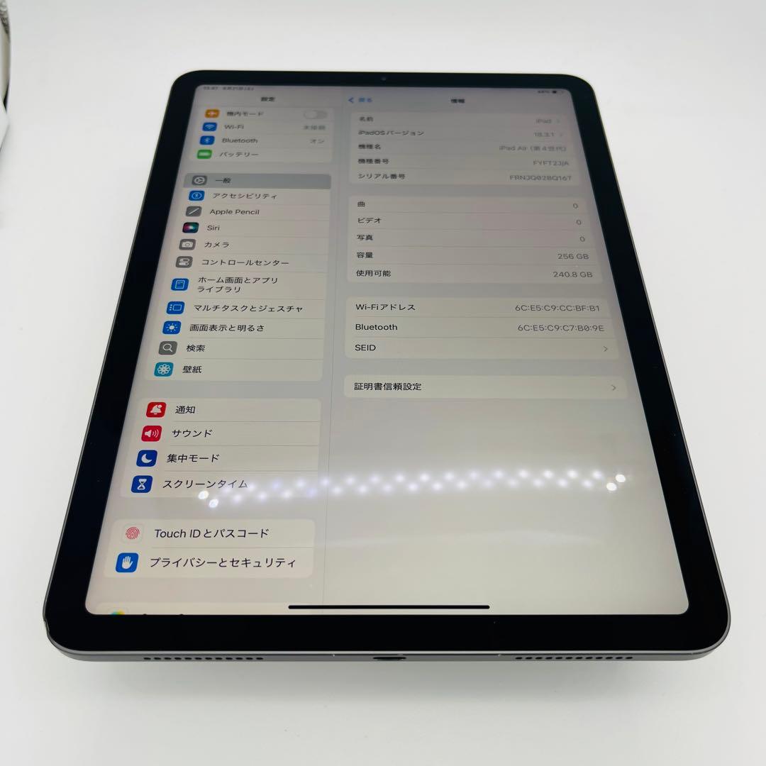 電池97% iPad Air 4 256 GB SIMフリー　グレイ　本体