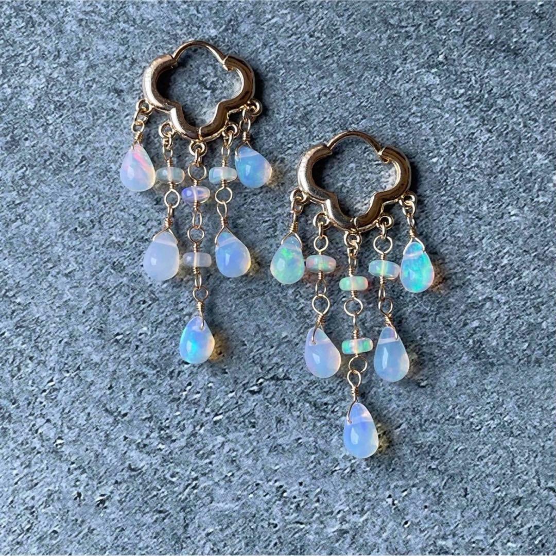 ぷるぷる プレシャス エチオピア オパール シャンデリア ピアス