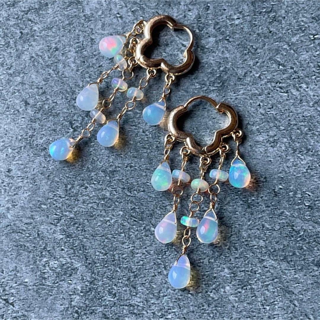 ぷるぷる プレシャス エチオピア オパール シャンデリア ピアス