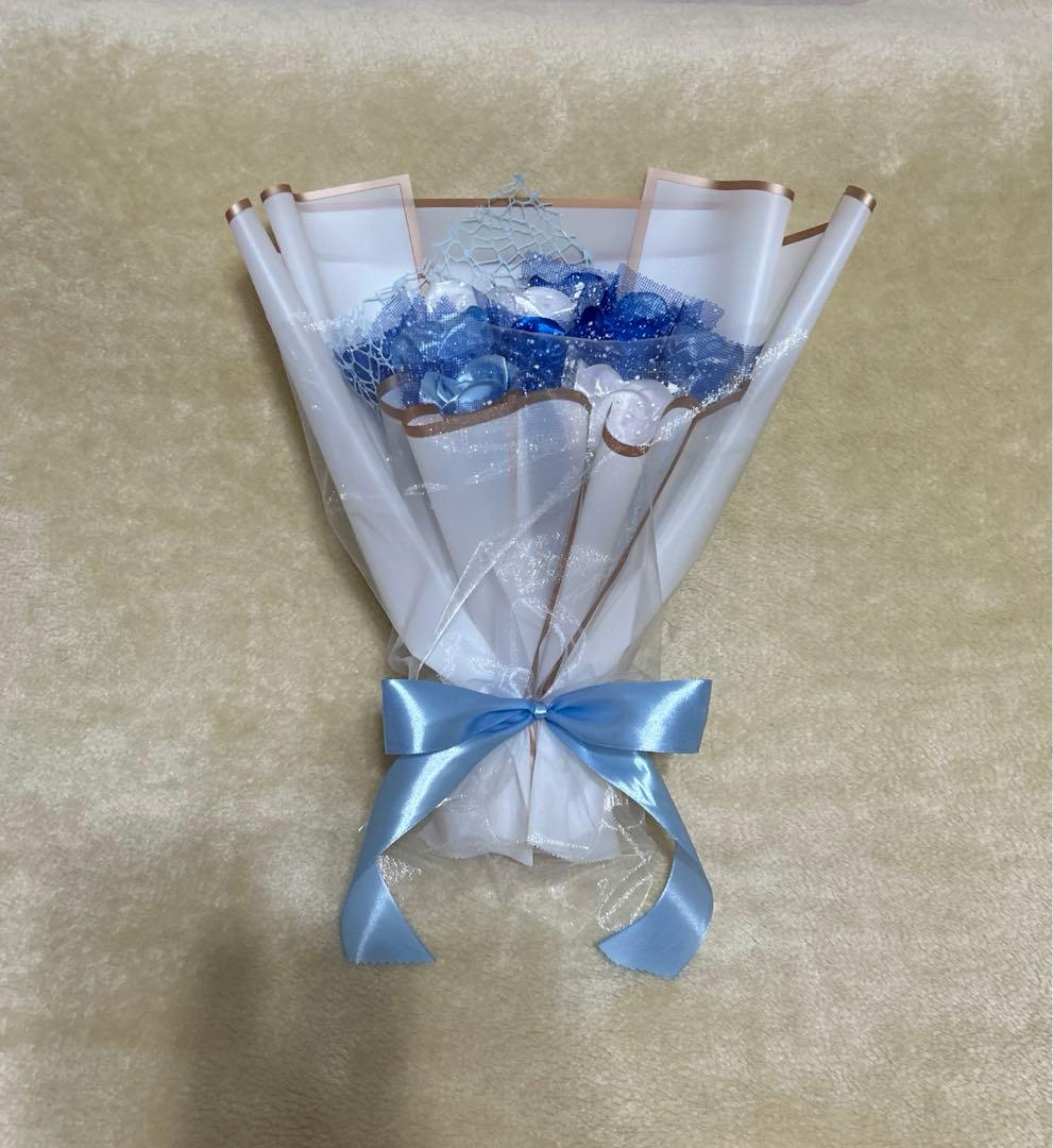 11本青・白バラブーケ　プレゼント お祝い 枯れない花 永生薔薇　特別な人へ