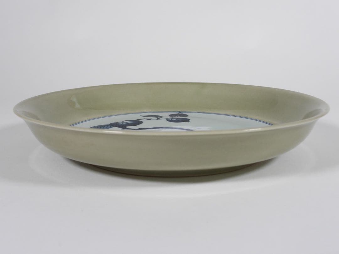 館林源右衛門 青磁木の葉紋皿 深皿 プレート