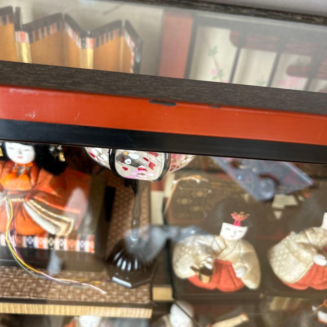 初代米州木目込み雛人形セット 15体 木製飾り台付き　昭和レトロ