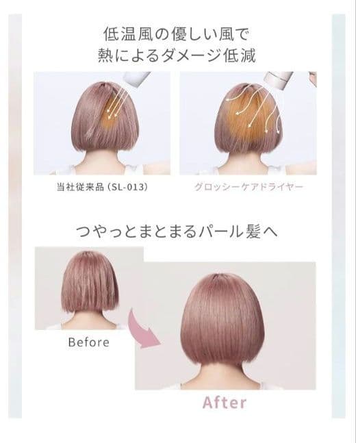 【SALONIA】サロニア グロッシーケアドライヤー ホワイト