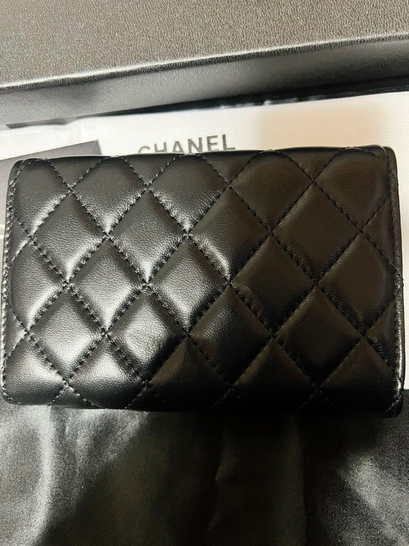 CHANELノベルティ財布 ラムスキンブラック