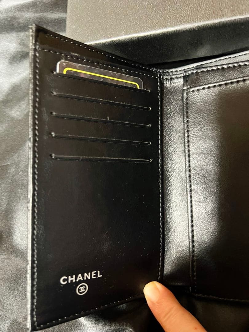 CHANELノベルティ財布 ラムスキンブラック