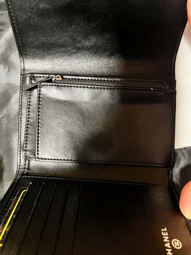 CHANELノベルティ財布 ラムスキンブラック