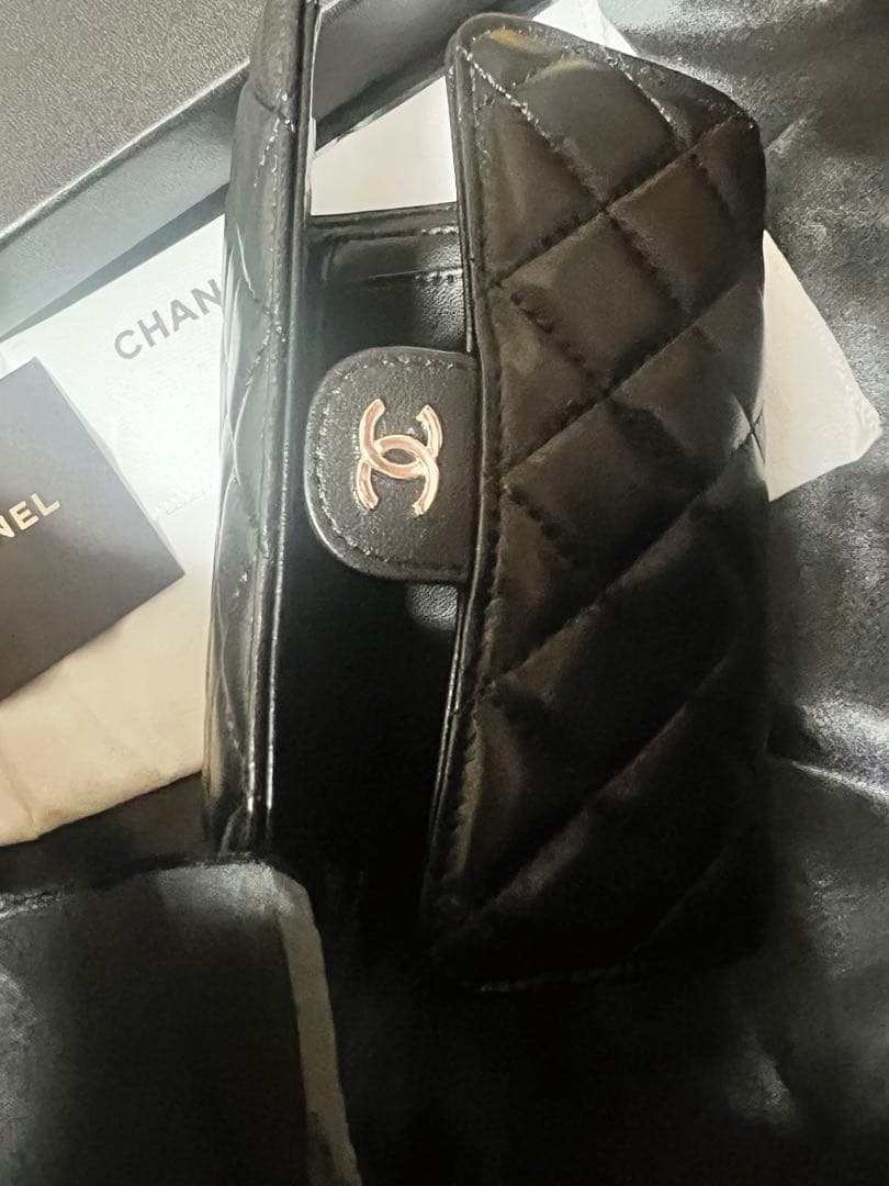 CHANELノベルティ財布 ラムスキンブラック