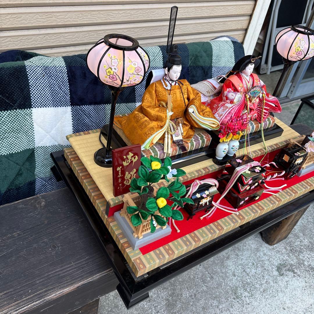 雛人形　雛祭り　雛壇　雛祭り　寿光作　ガラスケース入り