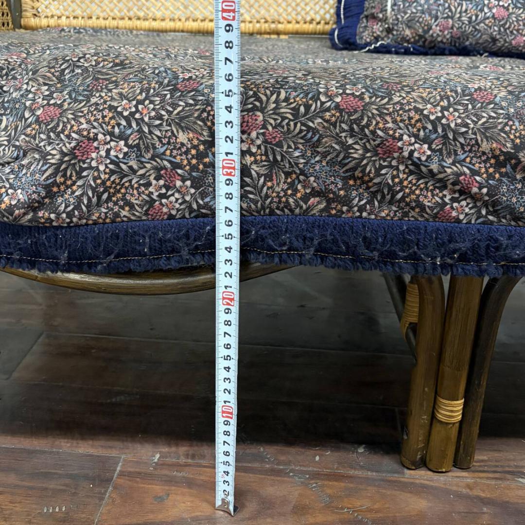 籐 ラタン ソファ 2人掛け 115×63×74cm 椅子 チェア 肘掛