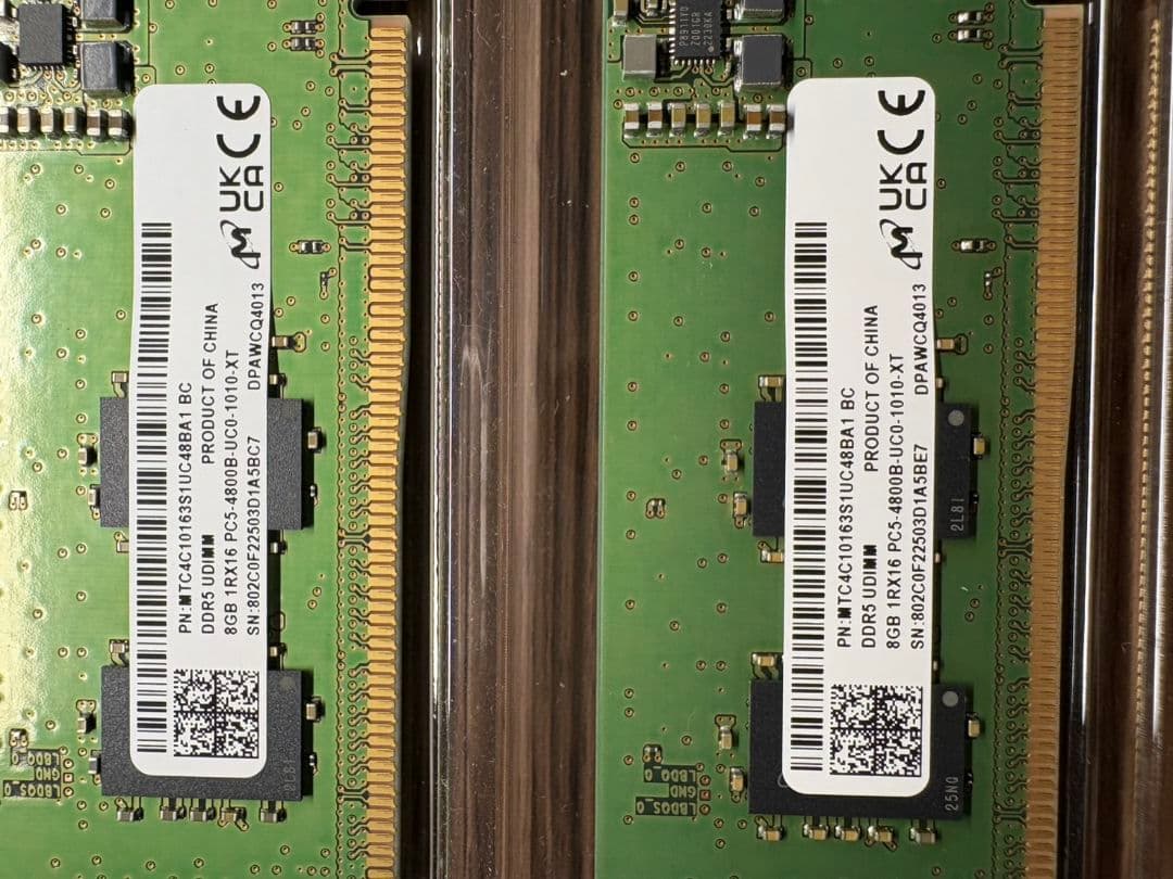 【中古】DDR5メモリ 16GB(8GB2枚組) [DDR5-4800]