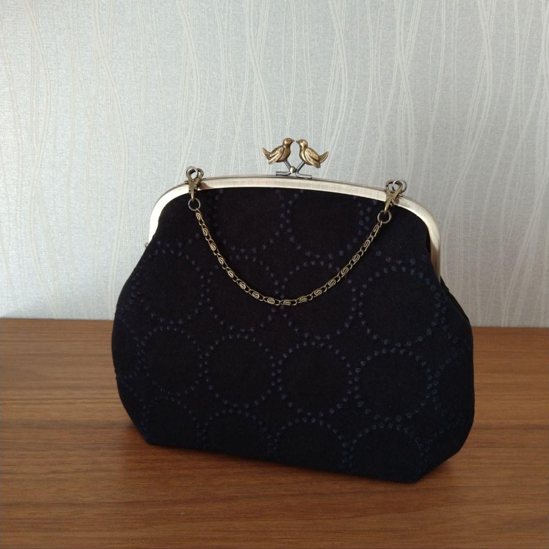 【ラスト1点】小鳥の口金 親子がま口バッグ/dop☆ミナペルホネン ハンドメイド