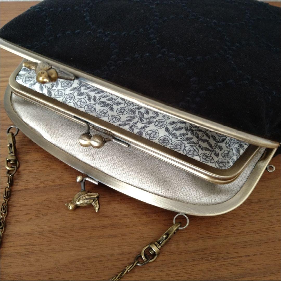 【ラスト1点】小鳥の口金 親子がま口バッグ/dop☆ミナペルホネン ハンドメイド