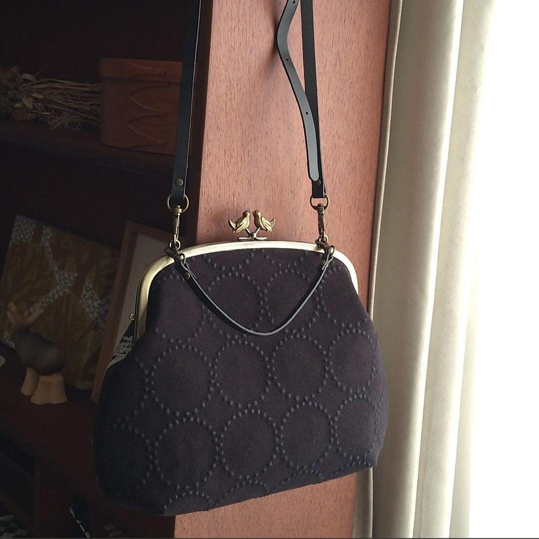 【ラスト1点】小鳥の口金 親子がま口バッグ/dop☆ミナペルホネン ハンドメイド