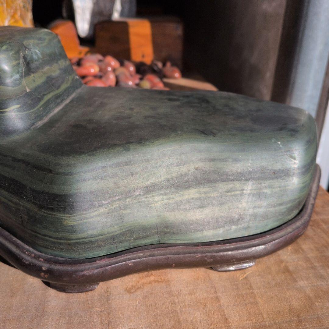 北海道日高産　青虎石　5.1キロ 鑑賞石 石　置物　オブジェ　インテリア