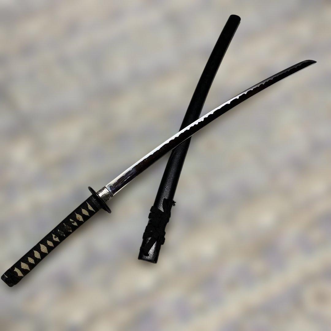 割安模造大刀 黒柄 雲龍黒楕円鍔 黒梨地鞘