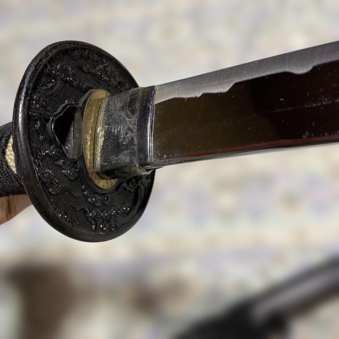 割安模造大刀 黒柄 雲龍黒楕円鍔 黒梨地鞘