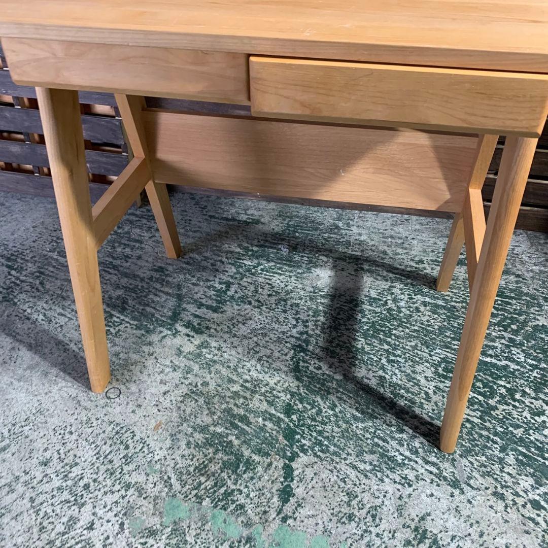 J492\" 現状品 掘田木工 天然木デスク W800
