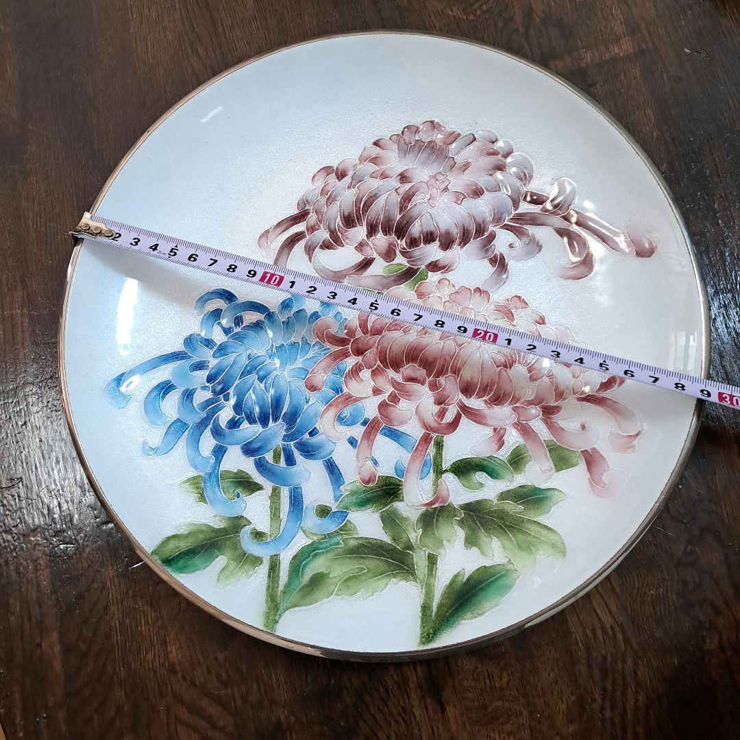 お値下げしました　七宝焼　飾り皿　直径約30cm ヴィンテージ