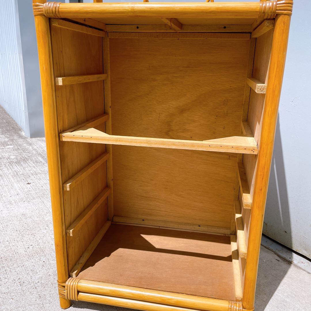 【美品】ラタン 5段チェスト 籐製 引き出し収納 アンティーク 昭和レトロ