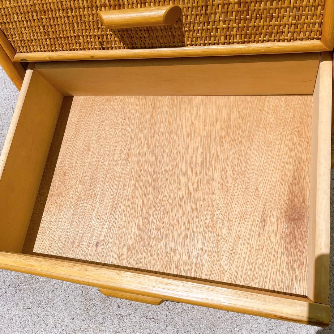 【美品】ラタン 5段チェスト 籐製 引き出し収納 アンティーク 昭和レトロ