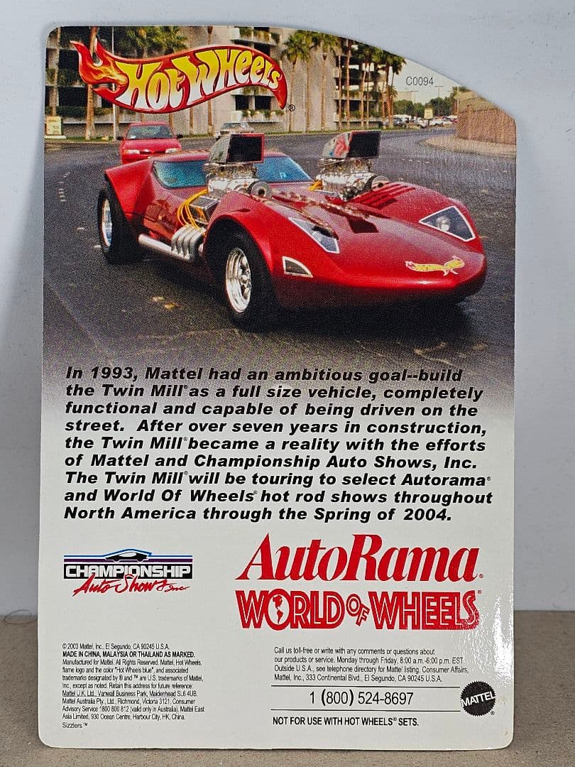 Hot Wheels Twin Mill Auto rama 2004 赤白青