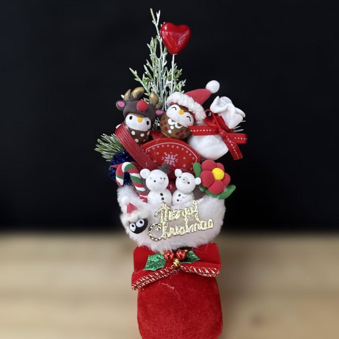 どんぐりアート♡ Xmasタペストリー風＆ブーツオブジェ2点♡