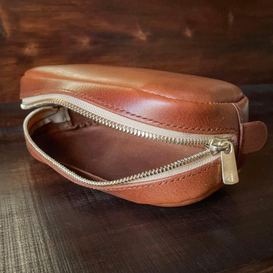 【U】フラップ付きポーチ＆ボックスポーチ（チョコ）2点セット