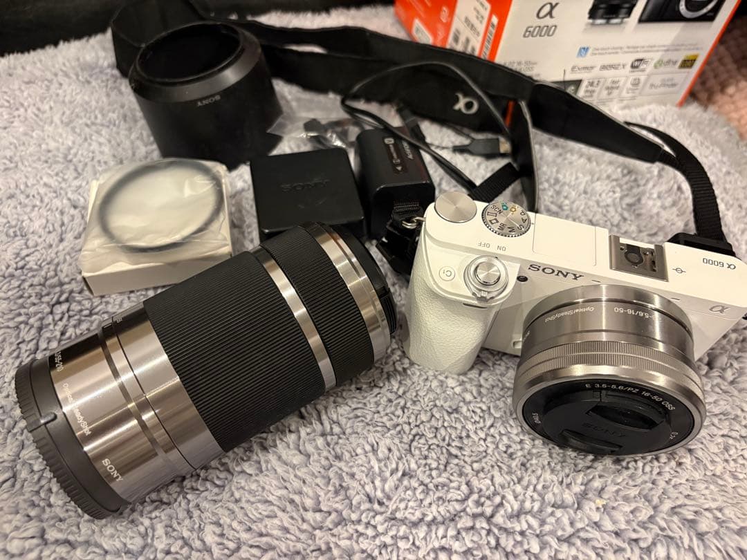 SONYα6000 ホワイト E55-210mm レンズセット入学式卒業式運動会