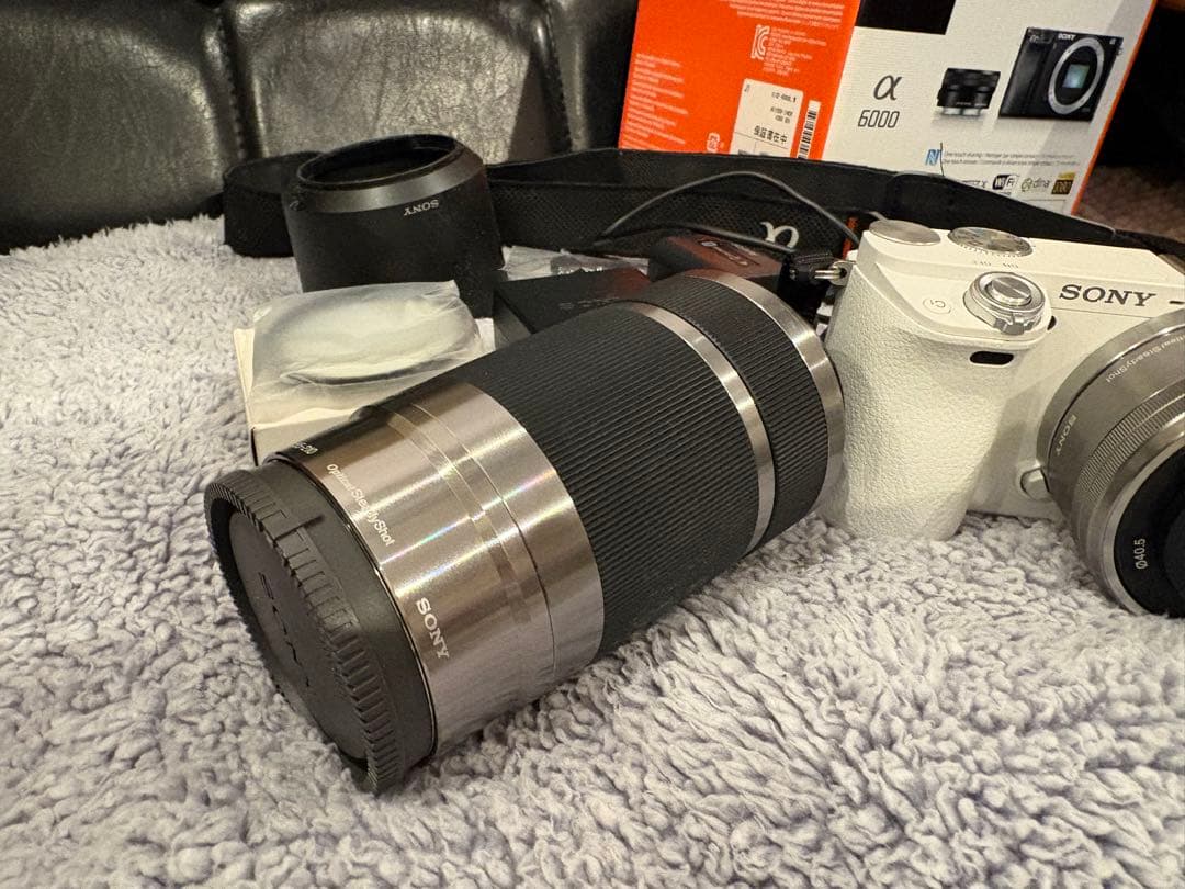 SONYα6000 ホワイト E55-210mm レンズセット入学式卒業式運動会