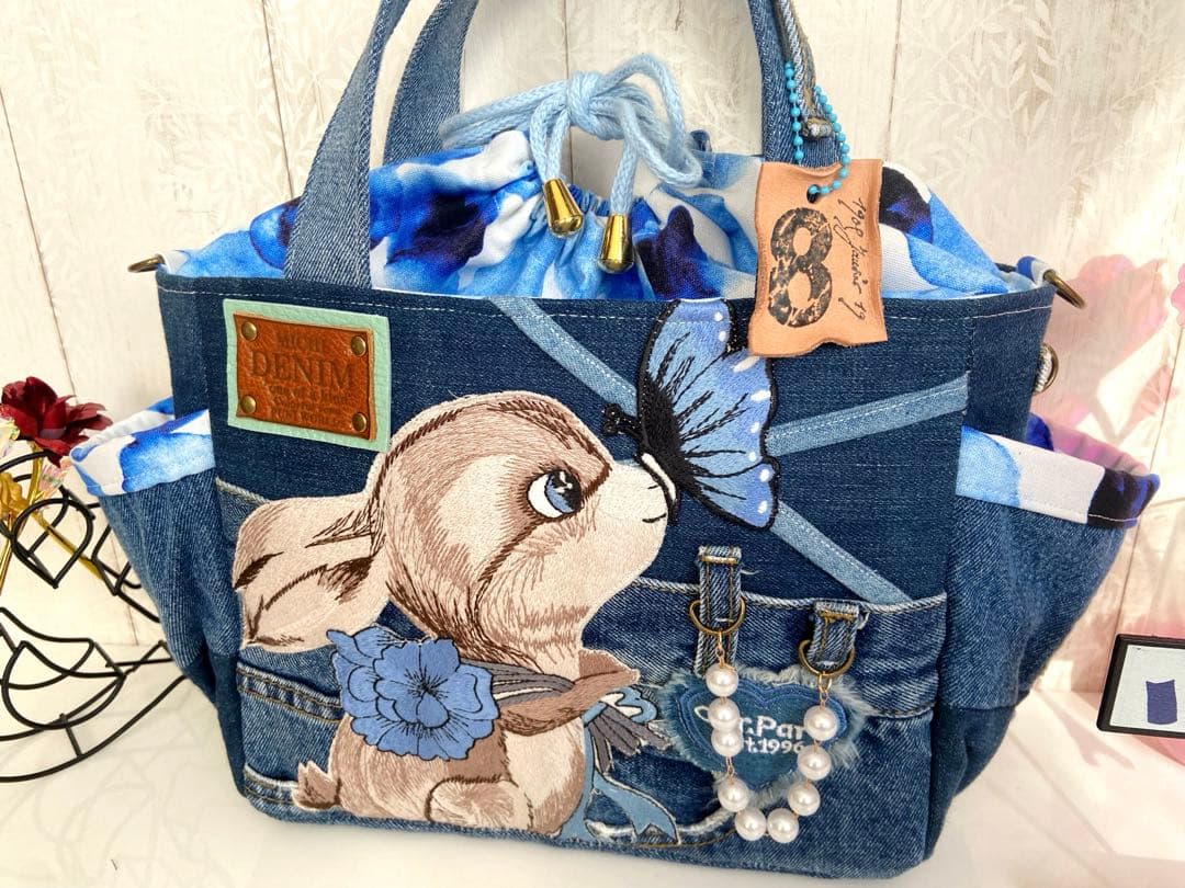 デニムリメイクバッグS うさぎ