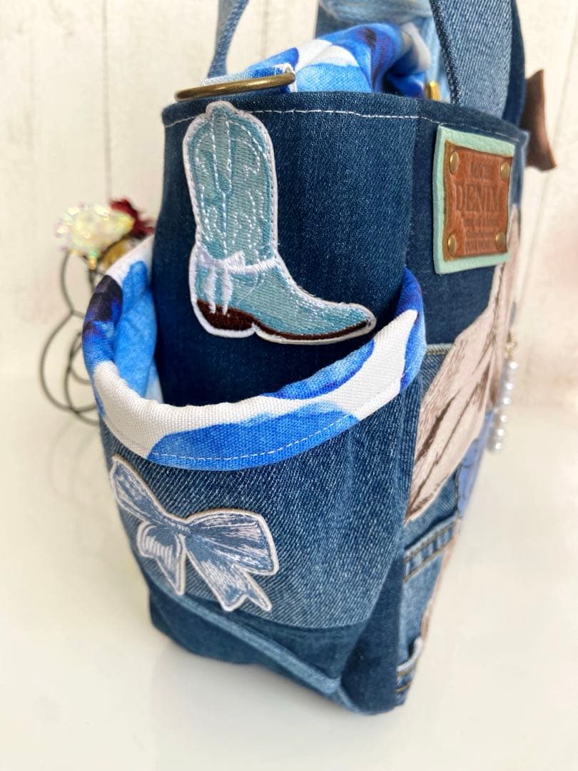 デニムリメイクバッグS うさぎ