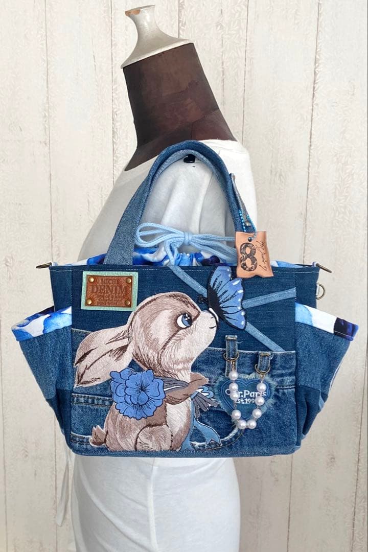 デニムリメイクバッグS うさぎ