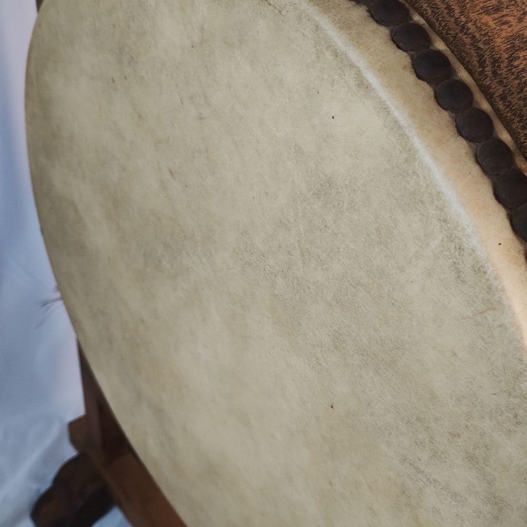 和太鼓 平太鼓 平胴太鼓 鳥居台付き 約38cm 和楽器