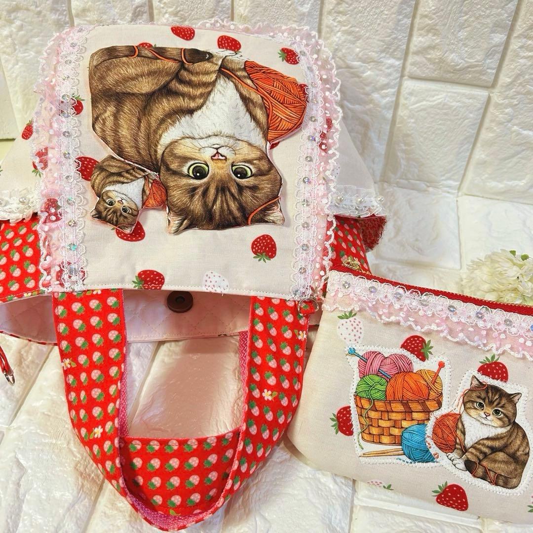 ゆ*ら様 茶トラちゃんバック＆ポーチ2個セット　リトルヤーンハンターズ　コヤンイ