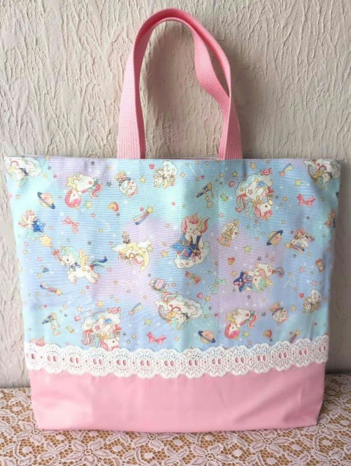 ユニコーン＆ピンク入学入園7点セット、レッスンバック☆上履き袋☆体操着袋☆女の子