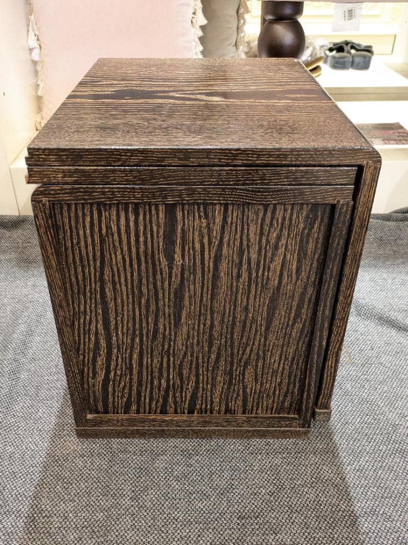 折り畳み式 文机 座机 引き出し 3段 小物入れ 和家具 木製 書斎机 古民具