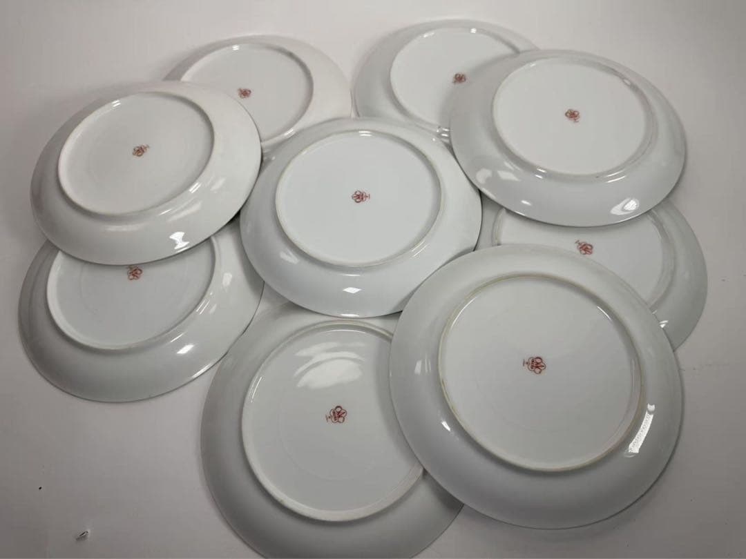 オールド大倉　大倉陶園　花文皿　9枚まと売り　小花柄　直径19cm 美品