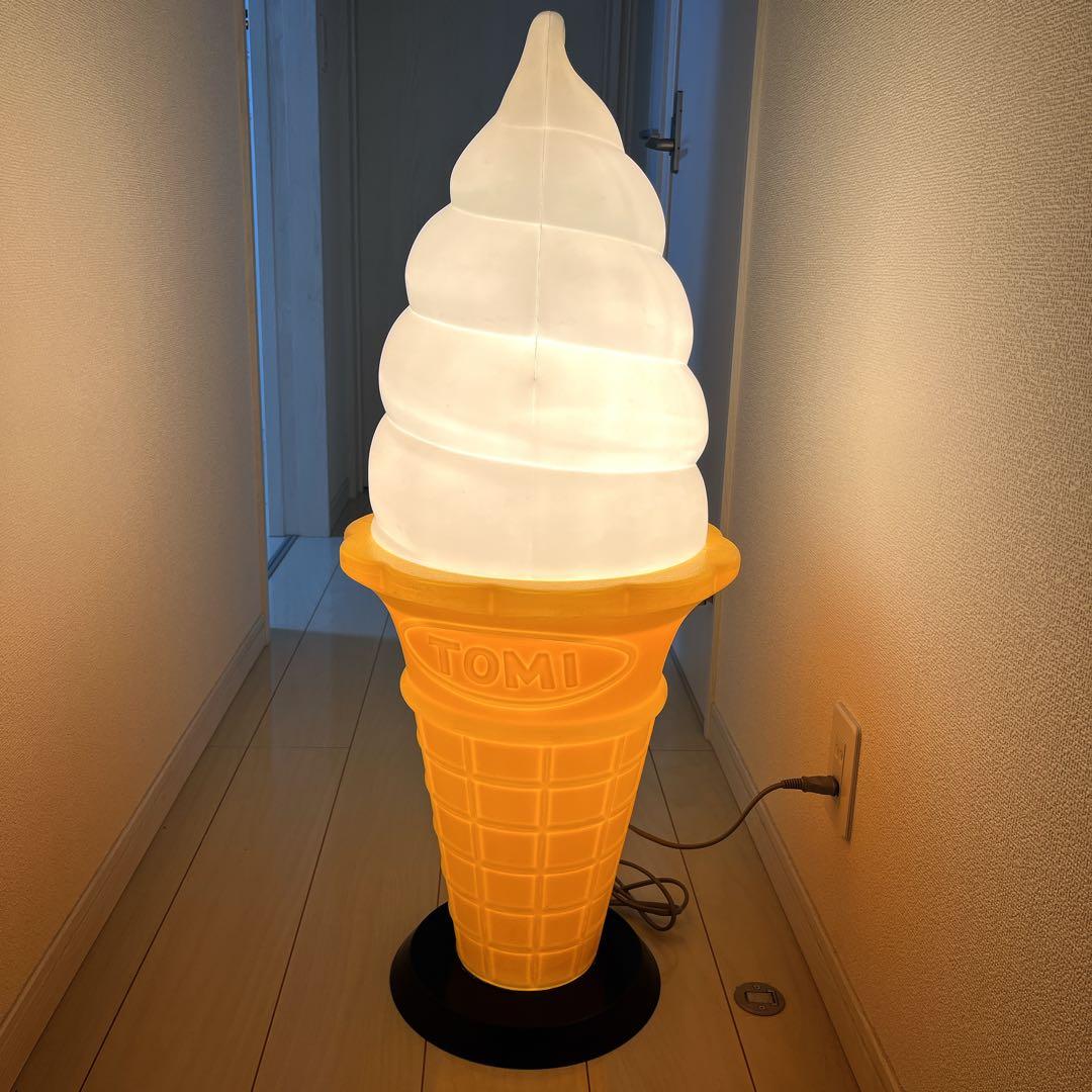ソフトクリーム看板 スジャータ TOMI 昭和レトロ 業務用 ライト 置物