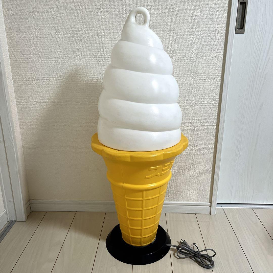 ソフトクリーム看板 スジャータ TOMI 昭和レトロ 業務用 ライト 置物