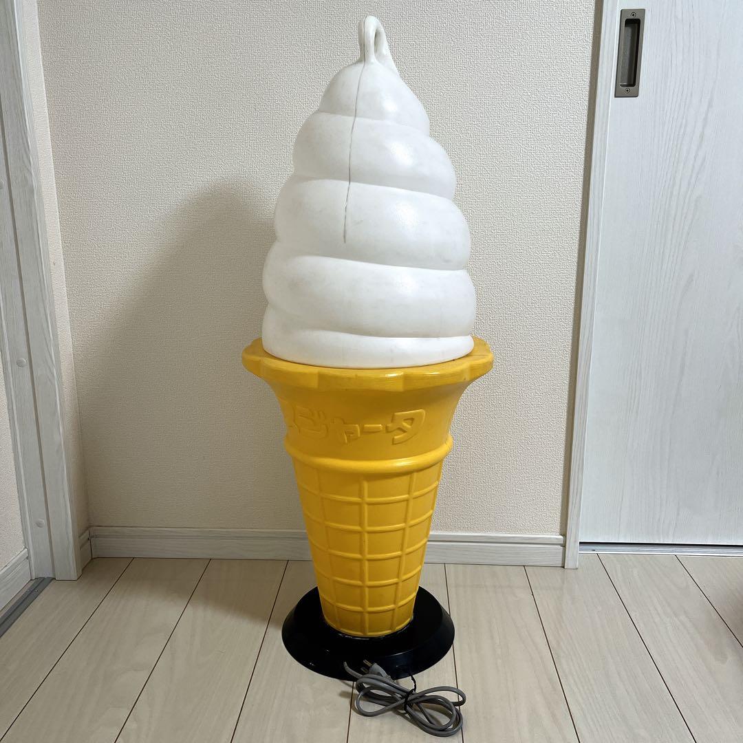 ソフトクリーム看板 スジャータ TOMI 昭和レトロ 業務用 ライト 置物