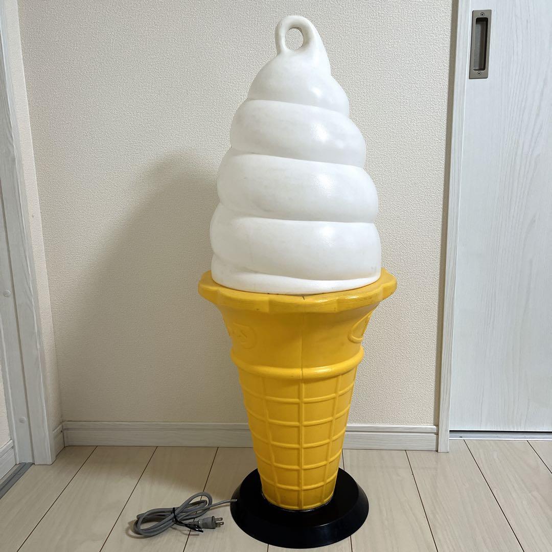 ソフトクリーム看板 スジャータ TOMI 昭和レトロ 業務用 ライト 置物